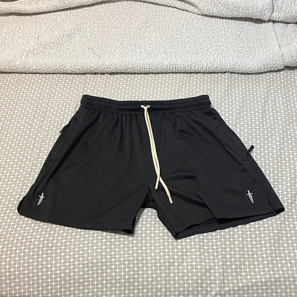 Men's Black Athletic Shorts with Drawstring